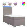 vidaXL Cama box spring con colch&oacute;n tela gris taupe 90x200 cm