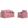 vidaXL Sof&aacute; 2 pcs Rosa 138 x 78 x 80 cm Terciopelo