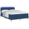 vidaXL Cama Box Spring LED con colch&oacute;n con LED Azul 140 x 190 cm tela