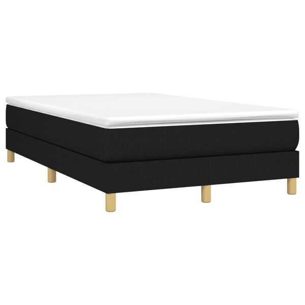 vidaXL Cama box spring con colch&oacute;n tela negro 120x190 cm