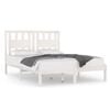 vidaXL Estructura de cama doble sin colch&oacute;n madera maciza blanco