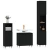 vidaXL Set de muebles de baño 3 piezas madera contrachapada negro