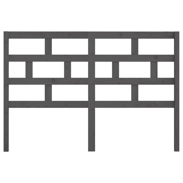 vidaXL Cabecero de cama madera maciza de pino gris 126x4x100 cm