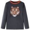Camiseta infantil de manga larga gris antracita 128