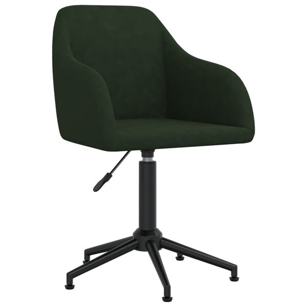vidaXL Sillas de comedor giratorias 4 uds terciopelo verde oscuro