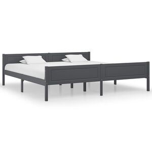 vidaXL Estructura de cama sin colch&oacute;n madera de pino gris 200x200 cm