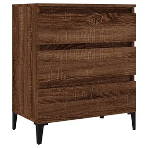 vidaXL Aparador madera contrachapada marr&oacute;n roble 60x35x70 cm