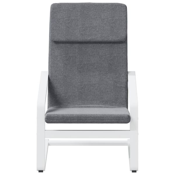 vidaXL Sill&oacute;n de relax con taburete tela gris oscuro