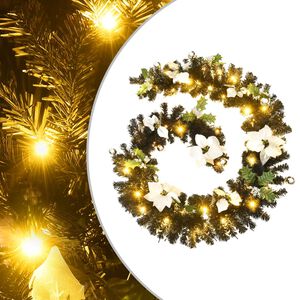 vidaXL Guirnalda de Navidad con luces LED PVC negro 2,7 m