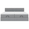 vidaXL Estructura de cama otomana colchones tela gris claro 180x200cm