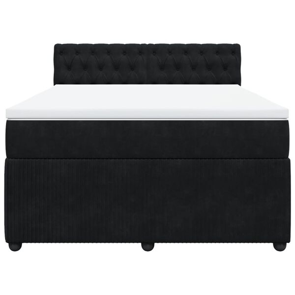 vidaXL Cama box spring con colch&oacute;n terciopelo negro 140x200 cm