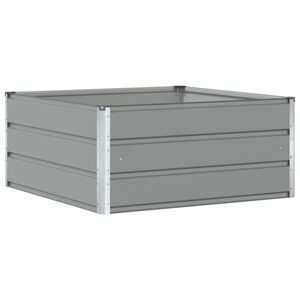 vidaXL Jardinera Gris Claro 100 x 100 x 45 cm Acero