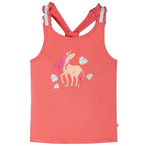 vidaXL Camiseta de tirantes infantil color coral 116