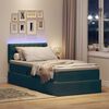 vidaXL Cama con almacenamiento y LED con LED Verde oscuro 90 x 190 cm