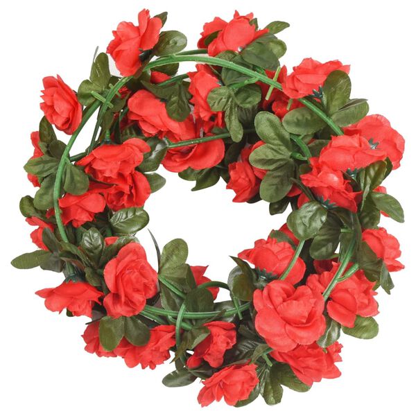 vidaXL Guirnaldas de flores de Navidad 6 uds rojo 240 cm