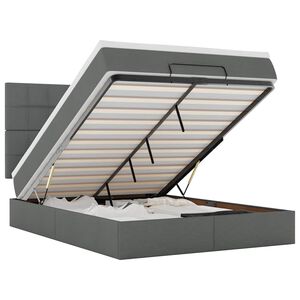 vidaXL Estructura cama otomana colch&oacute;n tela gris oscuro 140x200cm
