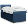 vidaXL Cama box spring con colchón tela azul 90x190 cm