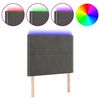 vidaXL Cabecero con luces LED terciopelo gris oscuro 80x5x118/128 cm