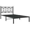 vidaXL Estructura cama sin colch&oacute;n con cabecero metal negro 100x190 cm