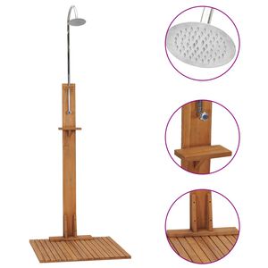 vidaXL Ducha de jard&iacute;n de madera maciza de teca 75x75x210 cm