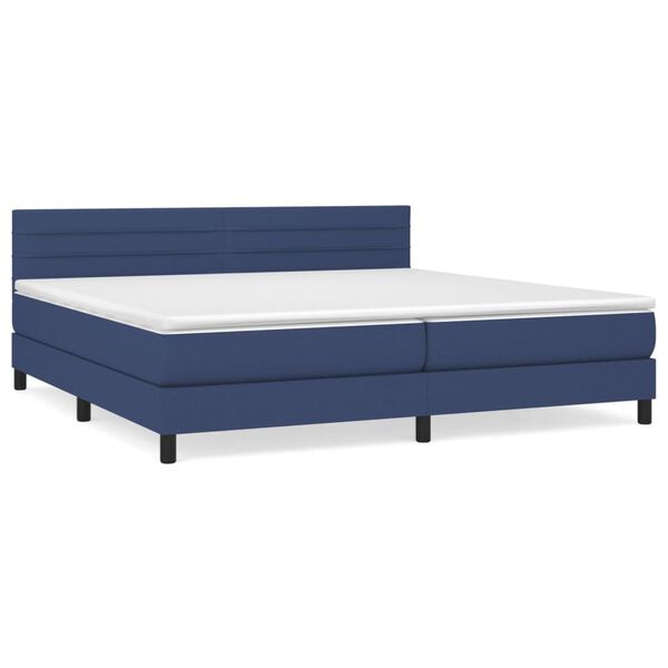 vidaXL Cama box spring con colch&oacute;n tela azul 200x200 cm