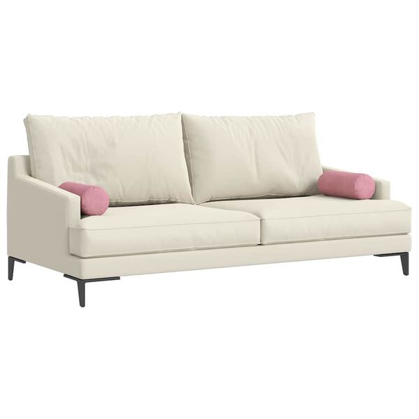 vidaXL Cojines Bolster 2 pcs Rosa Ø 15 x 40 cm Tela de pana