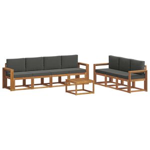 vidaXL Conjunto de sof&aacute;s de exterior 8 pcs Natural y Antracita