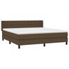 vidaXL Cama box spring con colch&oacute;n tela marr&oacute;n oscuro 160x200 cm