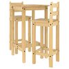 vidaXL Set de mesa alta y taburetes de bar 3 pzas madera maciza pino