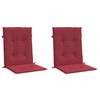 vidaXL Cojín silla jardín respaldo bajo 2 uds tela Oxford rojo tinto