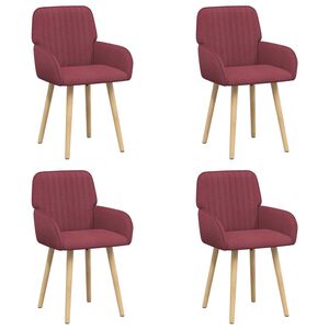 vidaXL Sillas de comedor 4 pcs Tela Rojo vino 56,5 x 50 x 87,5 cm