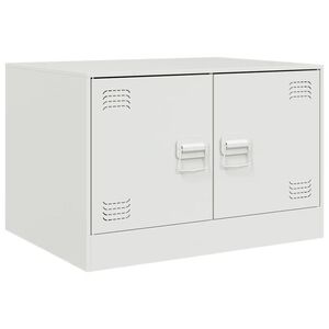 vidaXL Mesa de centro acero blanco 67x50x44 cm
