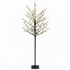 vidaXL &Aacute;rbol de Navidad con bolas LED Negro 18 x 18 x 120 cm Acero