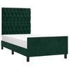 vidaXL Estructura de cama sin colch&oacute;n terciopelo verde oscuro 90x200cm