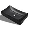 vidaXL Lavabo de cer&aacute;mica rectangular color negro