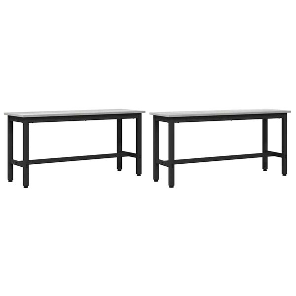 vidaXL Banca de Comedor 2 pcs Gris Sonoma 100 x 32,5 x 48,5 cm