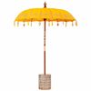 vidaXL Paraguas balin&eacute;s con base Amarillo 185 x 185 x 260 cm Algod&oacute;n
