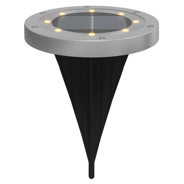 vidaXL Luces solares suelo jard&iacute;n con pico tierra blanco c&aacute;lido 12 uds