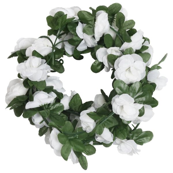 vidaXL Guirnaldas de flores de Navidad 6 uds blanco primaveral 250 cm