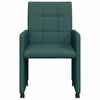 vidaXL Sillas de Comedor con Ruedas 2 pcs Verde oscuro 58 x 65 x 94 cm