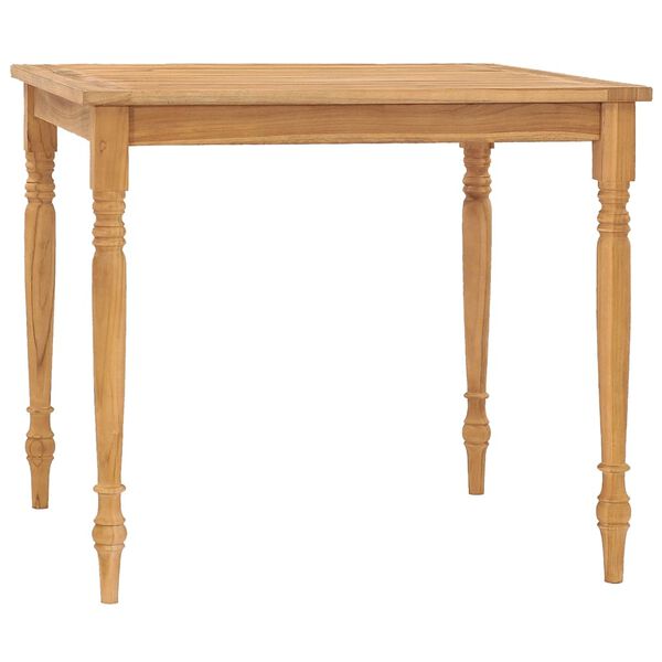 vidaXL Set de comedor de jardín 3 pzas y cojines madera maciza de teca