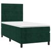 vidaXL Cama box spring colch&oacute;n y LED terciopelo verde oscuro 90x190 cm