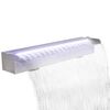 Fuente cascada rectangular LED para piscina acero inoxidable 60 cm