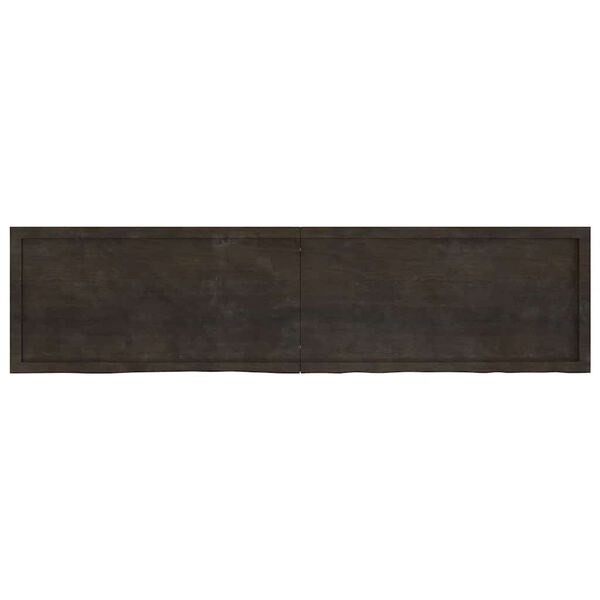 vidaXL Estante pared madera roble tratada marr&oacute;n oscuro 200x50x(2-4)cm