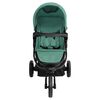 vidaXL Silla de paseo de beb&eacute; de 3 ruedas acero verde y negro