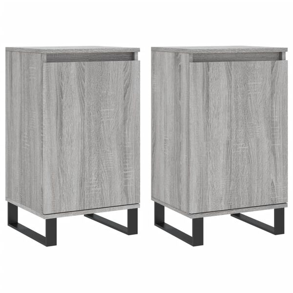 vidaXL Aparadores 2 uds madera de ingeniería gris Sonoma 40x35x70 cm