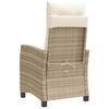 vidaXL Sillones reclinables de jard&iacute;n con cojines beige 2 uds rat&aacute;n PE