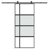 vidaXL Puerta corredera herrajes 90x205 cm vidrio templado y aluminio