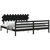 vidaXL Estructura de cama con cabecero madera maciza negro 200x200 cm
