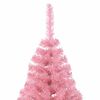 vidaXL Medio &aacute;rbol de Navidad artificial con soporte PVC rosa 180 cm